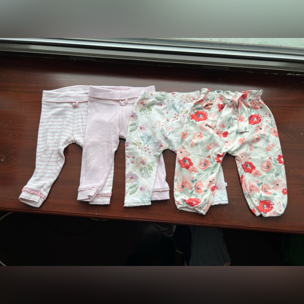 Lot Bundle of 7 baby girl pants size 6-9 months